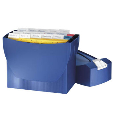 Hängemappenbox SWING mit Deckel für A4 blau 397x154x347mm Kunststoff Hängemappenbox SWING mit Deckel für A4 blau 397x154x347mm Kunststoff