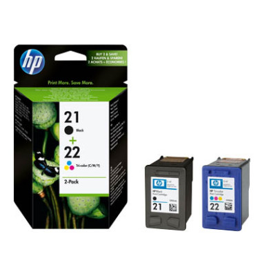 Druckerpatrone 21 + 22, sw/3-farbig 190/165 Seiten Druckerpatrone 21 + 22, sw/3-farbig 190/165 Seiten