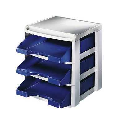 Briefablageset 5327 A4 / C4 blau 3 Körbe Briefablageset 5327 A4 / C4 blau 3 Körbe