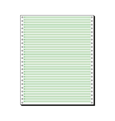 Tabellierpapier 1-fach 12 Zoll x 250mm Leselinien 1/6 Zoll 60g grün 2000 Blatt Tabellierpapier 1-fach 12 Zoll x 250mm Leselinien 1/6 Zoll 60g grün 2000 Blatt