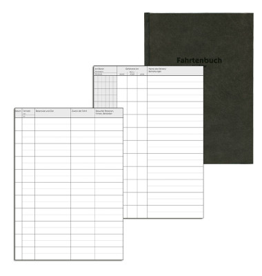 Fahrtenbuch Hardcover f.PKW schwarz A5 48 Bl Pap.weiß Fahrtenbuch Hardcover f.PKW schwarz A5 48 Bl Pap.weiß