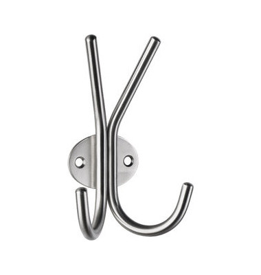 Garderobenhaken doppelt silber 13x9x5cm Metall Garderobenhaken doppelt silber 13x9x5cm Metall