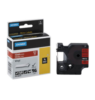 Vinylband f.RhinoPRO weiß 12mm x 5,5m Druck ro Vinylband f.RhinoPRO weiß 12mm x 5,5m Druck ro