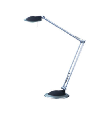 Schreibtischlampe 9026 mit Fuß silber/anthrazit
