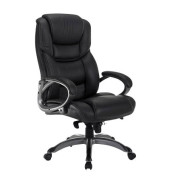 Chefsessel Prag, schwarz / silber/schwarz, mit Armlehnen, bis 150kg