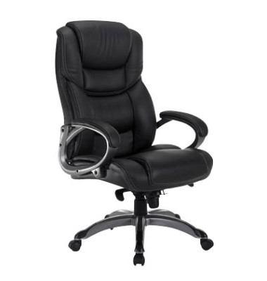 Chefsessel Prag, schwarz / silber/schwarz, mit Armlehnen, bis 150kg