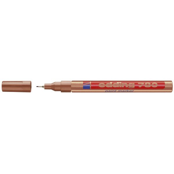 edding 780 Glanzlackmarker - kupfer - 1 Lackmarker - extra-feine Rundspitze 0,8 mm - Lackstift für Glas, Stein, Holz, Kunststoff und Papier - wasserfest, stark deckend, sehr dünn