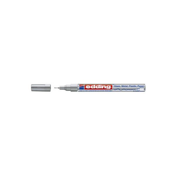 4004764498376 - edding 780 Permanent Lackmarker Silber Extra Fein Nadelspitze 08 - 1 mm Wasserbeständig