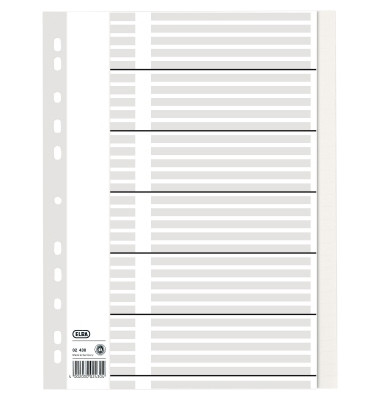 Kartonregister 400011408 blanko A4 100g weiße Taben 31-teilig