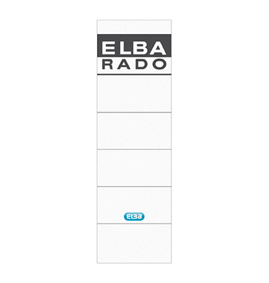 R&uuml;ckenschilder 100551826, wei&szlig;, breit/kurz, 59x190mm, selbstklebend, permanent 