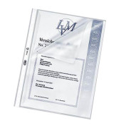 Prospekthüllen 100421184 Standard, A4 transparent genarbt, oben & links offen, 0,12mm