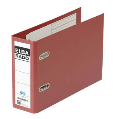 Ordner rado plast 10596 100022637, A5 quer 75mm breit Kunststoff vollfarbig rot