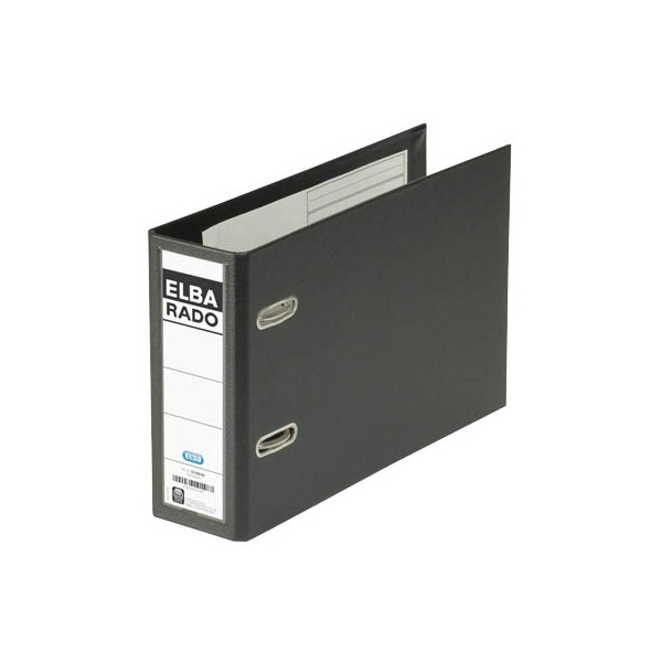 5 Stück Elba Ordner rado plast 10596 100022638, A5 quer 75mm breit Kunststoff vollfarbig schwarz 4002030101494 Elba
