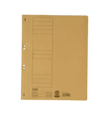 Ösenhefter 100551871, A4 gelb ganzer Vorderdeckel, Recycling-Manilakarton 250g