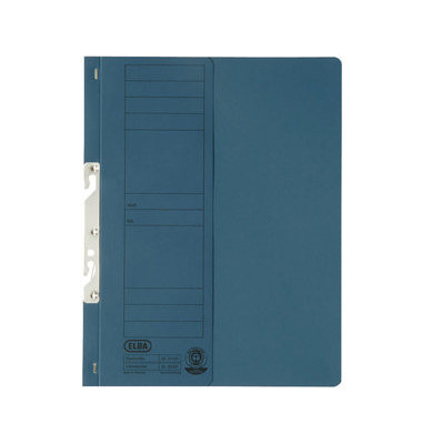 Einhakhefter 100560021, A4 blau halber Vorderdeckel, Karton 250g