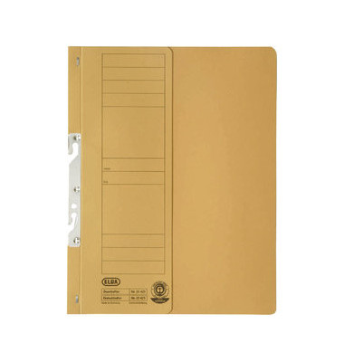 Einhakhefter 100560023, A4 gelb halber Vorderdeckel, Karton 250g