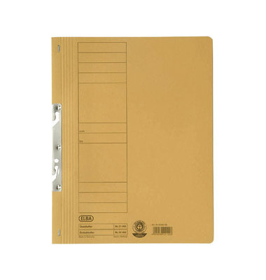 Einhakhefter 100551885, A4 gelb ganzer Vorderdeckel, Karton 250g