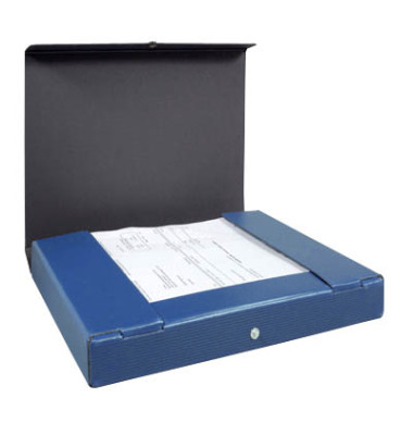 Heftbox 400001922, A4 blau, 4cm F&uuml;llh&ouml;he, Hartpappe, recycelt 350g