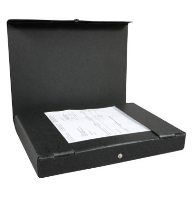 Heftbox 400001926, A4 schwarz, 4cm F&uuml;llh&ouml;he, Recycling-Hartpappe 80g