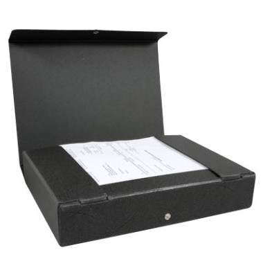 Heftbox 400000985, A4 schwarz, 6cm Füllhöhe, Recycling-Hartpappe