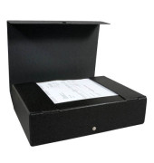 Heftbox 400000989, A4 schwarz, 8cm F&uuml;llh&ouml;he, Recycling-Hartpappe 80g