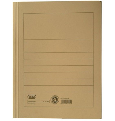 Jurismappe 100091159, A4 beige Karton 250g, mit 3 Einschlagklappen