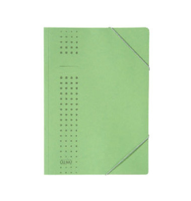 Eckspannmappe chic 400010058, A4 gr&uuml;n Recyclingkarton 320g, f&uuml;r ca. 150 Blatt  (80 g/m&sup2;)