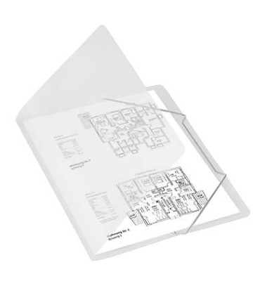 Eckspannmappe 100421022, A4 farblos-transparent Polypropylen