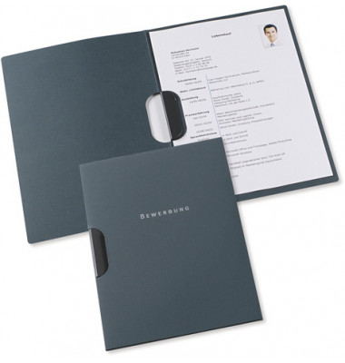 Bewerbungsmappe professional clip-fix mit Clip A4 bis 30 Blatt anthrazit