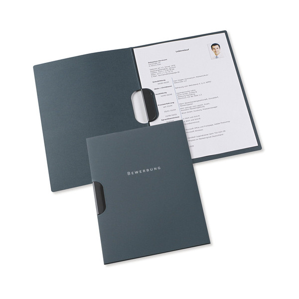 10 Stück Oxford Bewerbungsmappe professional clip-fix mit Clip A4 bis 30 Blatt anthrazit 4002030059276 Oxford
