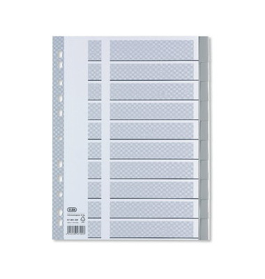 Register 57491 blanko A4 0,2mm grau Taben 10-teilig Fenstertabe Register 57491 blanko A4 0,2mm grau Taben 10-teilig Fenstertabe