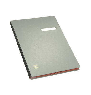 Unterschriftenmappe 41403 A4 Kunststoff grau mit Einsteckschild 20 Fächer