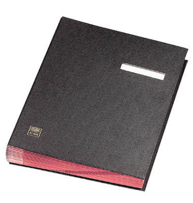 Unterschriftenmappe 41403 A4 Kunststoff schwarz mit Einsteckschild 20 Fächer