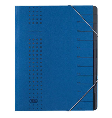 Ordnungsmappe chic 400001992, 1-12 / AB-XYZ, dunkelblau, Din A4, 12 F&auml;cher