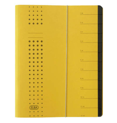 Ordnungsmappe chic 400001991, 1-12 / AB-XYZ, gelb, A4, 12 F&auml;cher