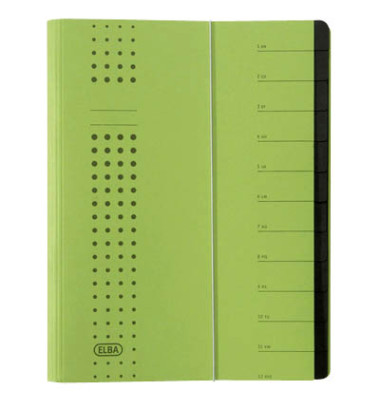 Ordnungsmappe chic 400001994, 1-12 / AB-XYZ, gr&uuml;n, Din A4, 12 F&auml;cher