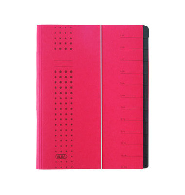 Ordnungsmappe chic 400001993, 1-12 / AB-XYZ, rot, Din A4, 12 F&auml;cher