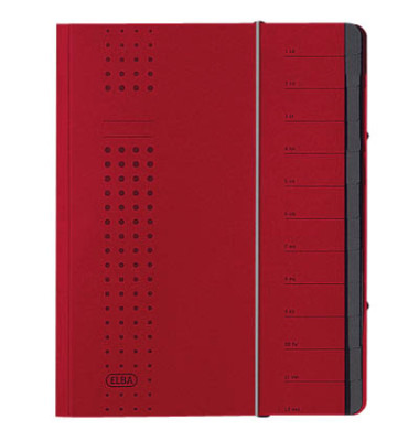 Ordnungsmappe chic 400001990, 1-12 / AB-XYZ, bordeaux, A4, 12 F&auml;cher