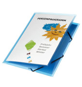 Eckspannmappe Polyvision 100201152, A4 blau-transparent Polypropylen (PP), f&uuml;r ca. 300 Blatt  (80 g/m&sup2;), mit 3 Einschlagklappen