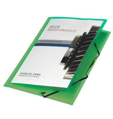 Eckspannmappe Polyvision 100201155, A4 limone-transparent Polypropylen, mit 3 Einschlagklappen