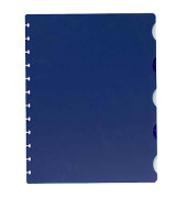 Kunststoffregister 100420935 Vario-Zipp blanko A4 0,12mm blaue Taben 5-teilig