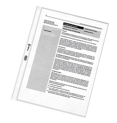 Prospekthüllen 400005473 Standard, A4 transparent genarbt, oben offen, 0,08mm