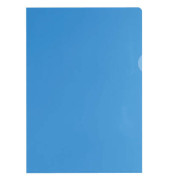 Sichthüllen Premium 100461011, A4, blau, klar-transparent glatt, oben & rechts offen, 0,15mm