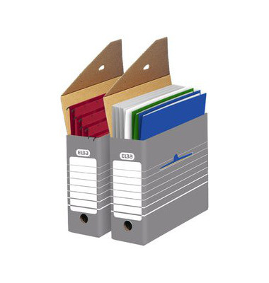 Archivbox Tric 100552039, A4, grau/weiß, Wellpappe