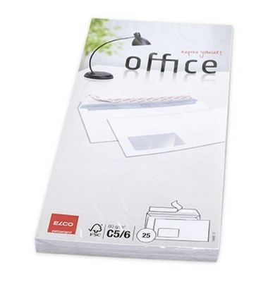 Briefumschlag Office 74465.12 Din Lang+ (C6/5) mit Fenster haftklebend 80g mit Fenster links 90 x 45 mm weiß