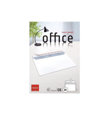 Versandtaschen Office 74470.12, lange Seite offen, C5, ohne Fenster, haftklebend, 100g, weiß