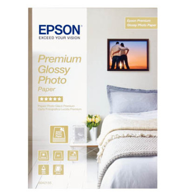 Fotopapier Premium Glossy S042155, A4, für Inkjet, 255g weiß glänzend einseitig bedruckbar
