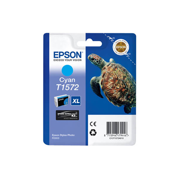 Epson Druckerpatrone T1572XL C13T15724010 (kompatibel zu Epson T1572), cyan 8715946479446 Epson