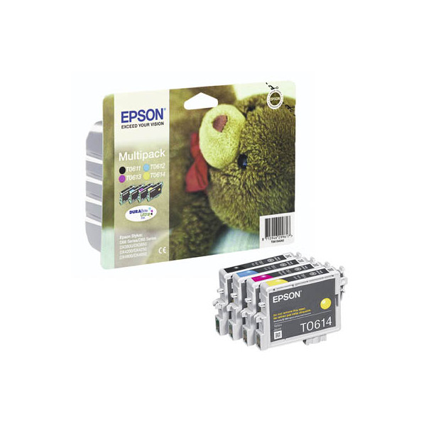 8715946361222 - Original T0615 Druckerpatronen MultiPack schwarz cyan magenta gelb 250 Seiten 4x 8ml (C13T06154010) 8715946361222 - Original T0615 Druckerpatronen MultiPack schwarz cyan magenta gelb 250 Seiten 4x 8ml (C13T06154010)