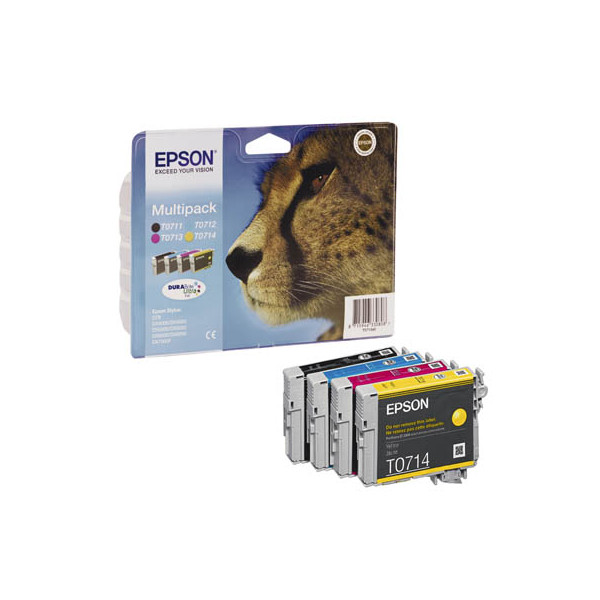 8715946624563 - C13T07154012 T0715 Tintenpatrone MultiPack BkCMY 74ml+3x55ml VE=4 für Stylus BX 310 600 D 120 D 78 S 20 Stylus BX 310 600 D 120 D 78 S 20